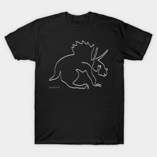 Maastrichtien Triceratops Ceratopia White Color - Oneliner T-Shirt